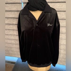 Vintage Large 2-piece Grand Collection black velvet athleisure suit. smoke free